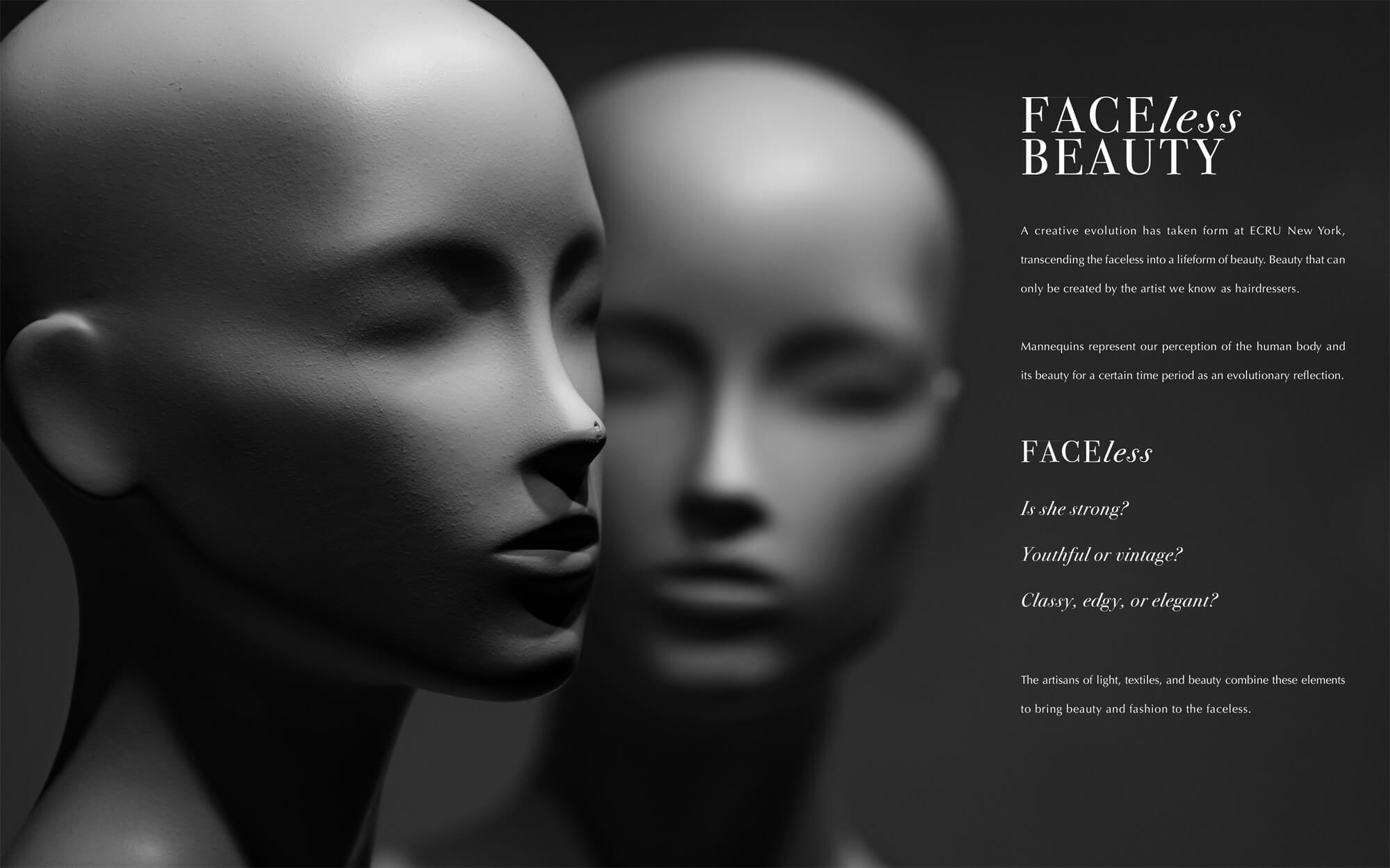Closeup of mannequin head