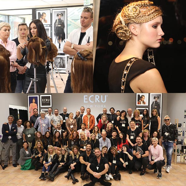 Collage of photos from International Stylist Symposium, new York