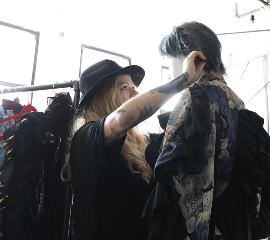Closeup of mannequin head