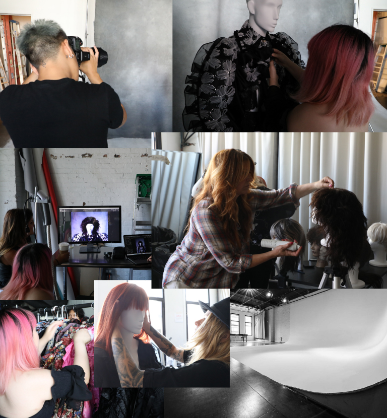 Collage of makeup artists working